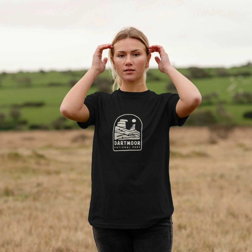 Dartmoor Tors t-shirt design - Ray & Sol clothing is environmentally friendly, made from 100% organic cotton and renewable energy.